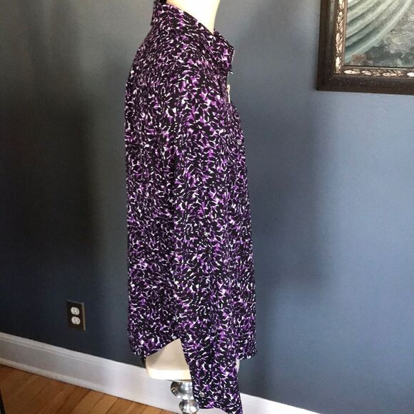 MICHAEL Michael Kors purple/black print silky top - Picture 5 of 7